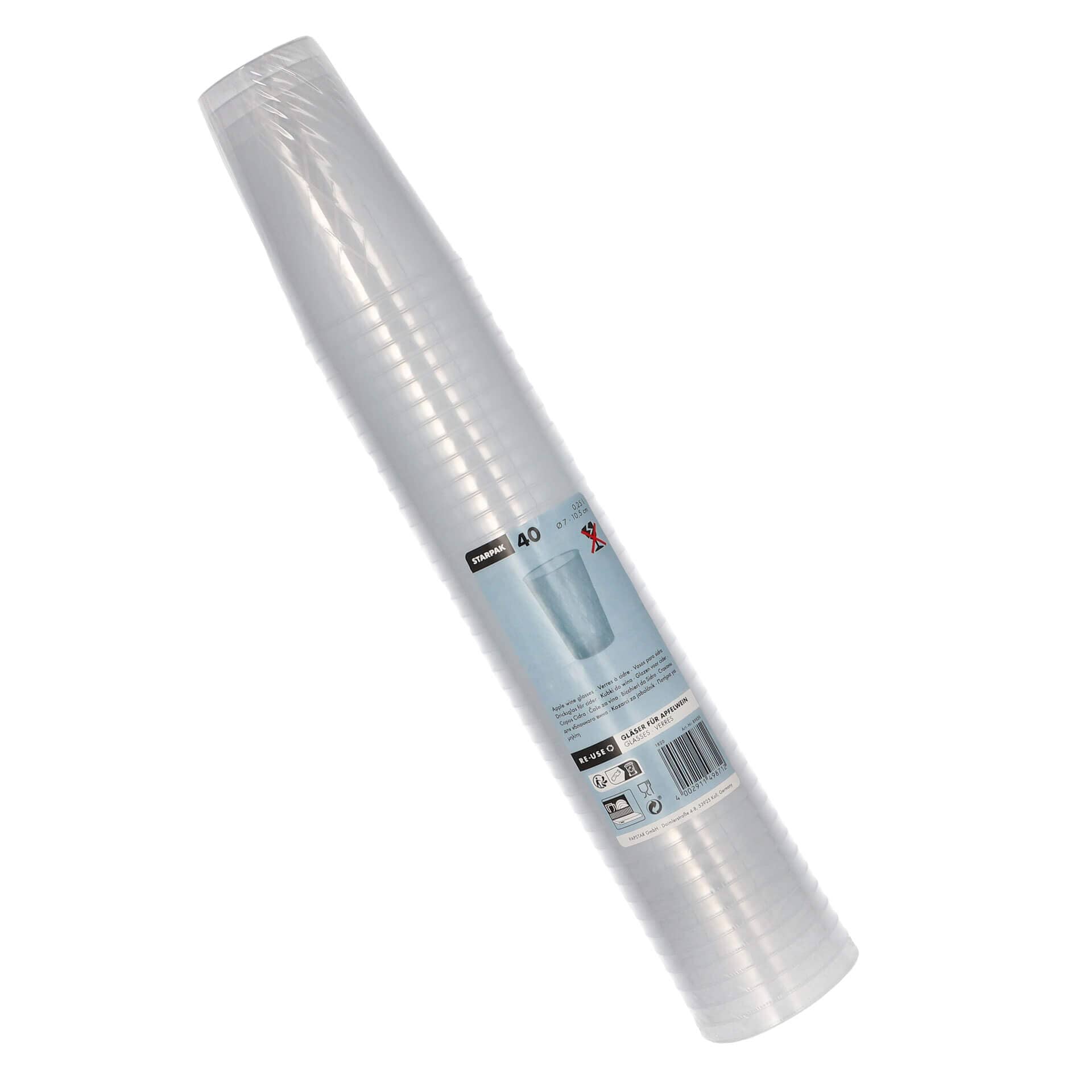 Vaso de plástico reutilizable para sidra - 0,25 l (40 uds)