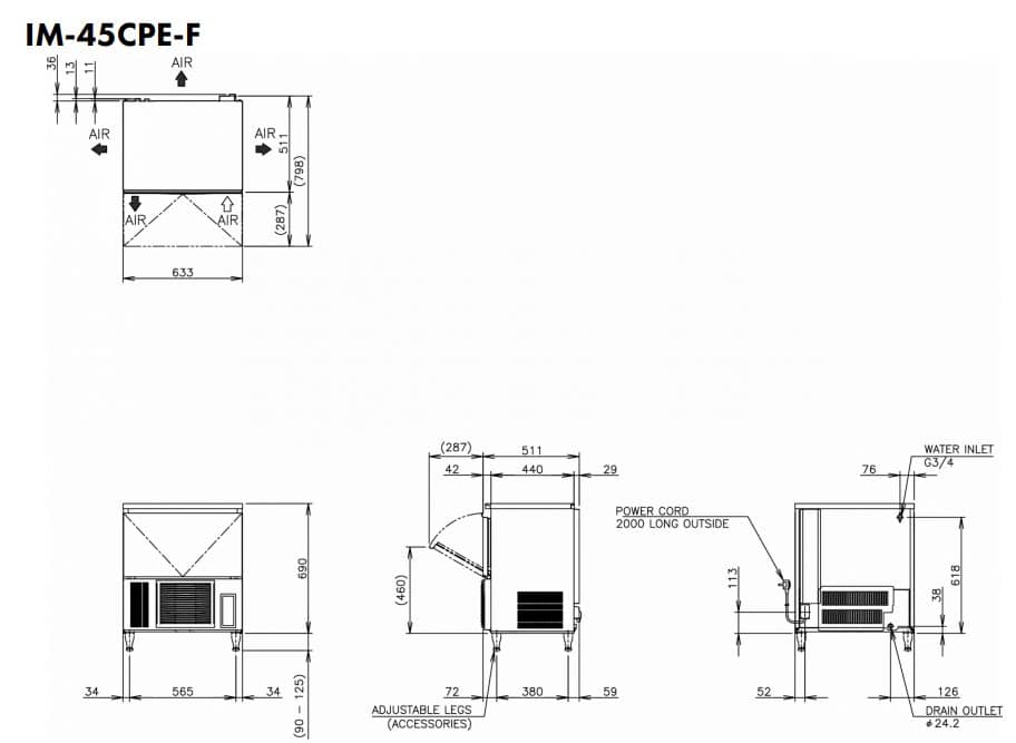 Hoshizaki Flexi Cube IM-45CPE-F - Standardwürfel (28 x 28 x 32mm) 47kg