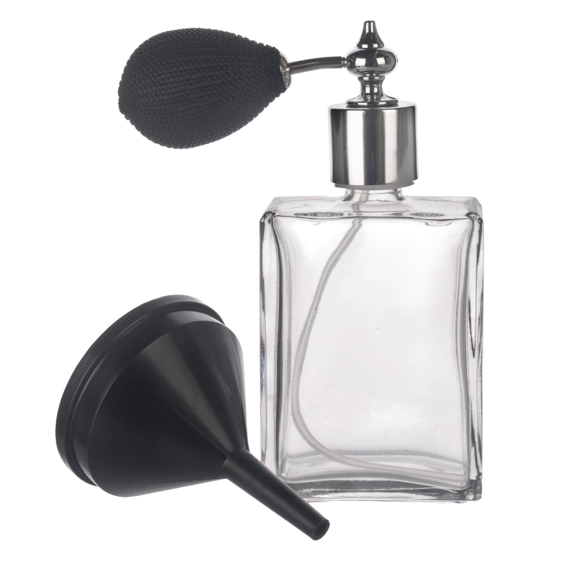Botella pulverizadora cuadrada, con embudo - 100 ml