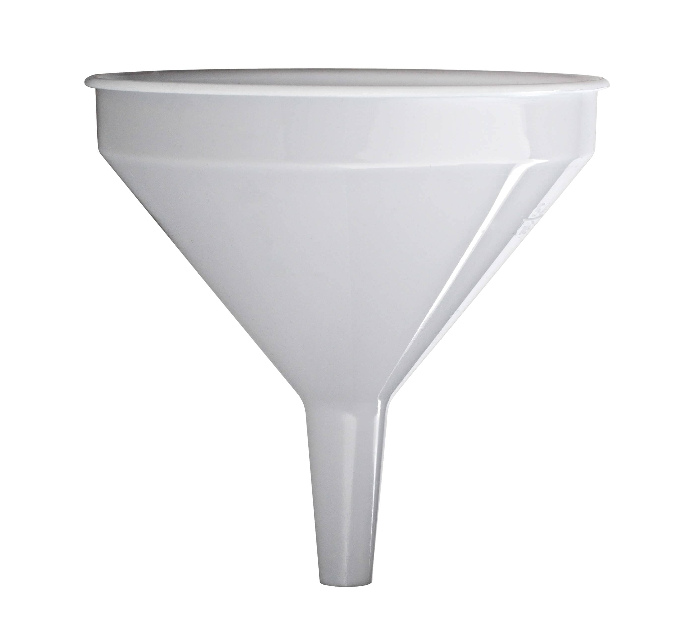 Embudo, plástico blanco - 16 cm