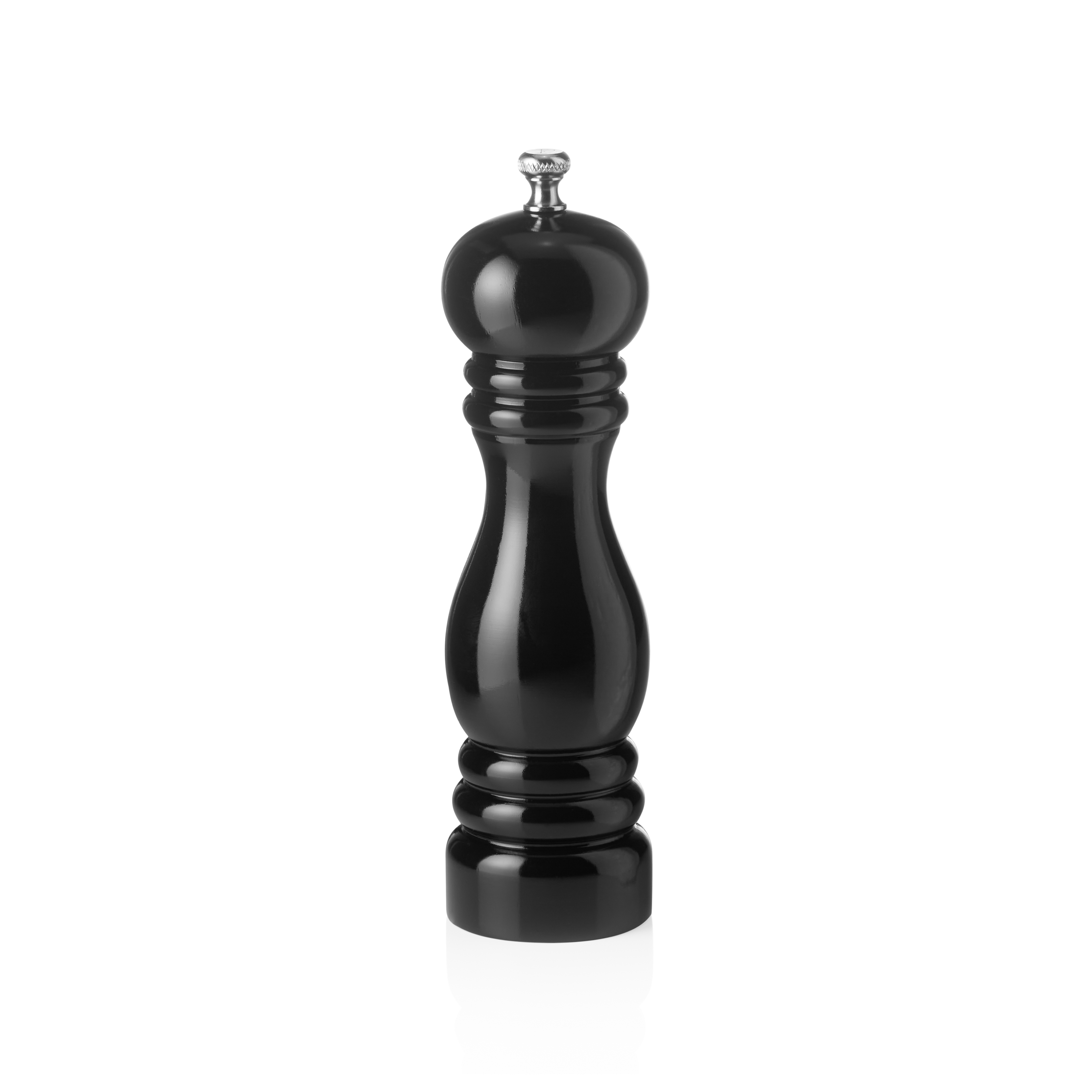 Pepper mill, rubber tree wood black - 20cm