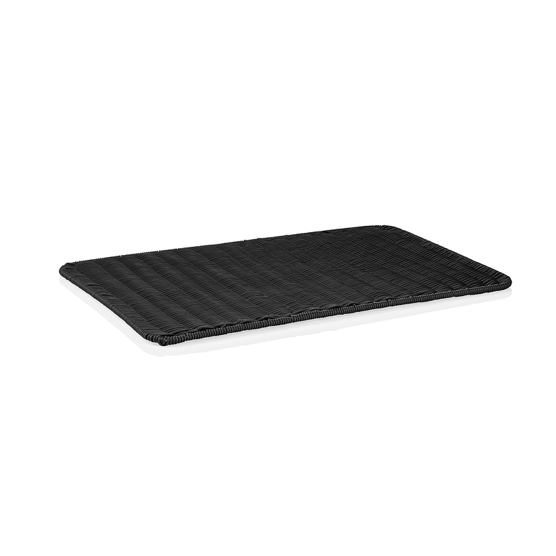 Auslagetablett Polypropylen schwarz, mit Edelstahl-Rahmen - 60x40cm