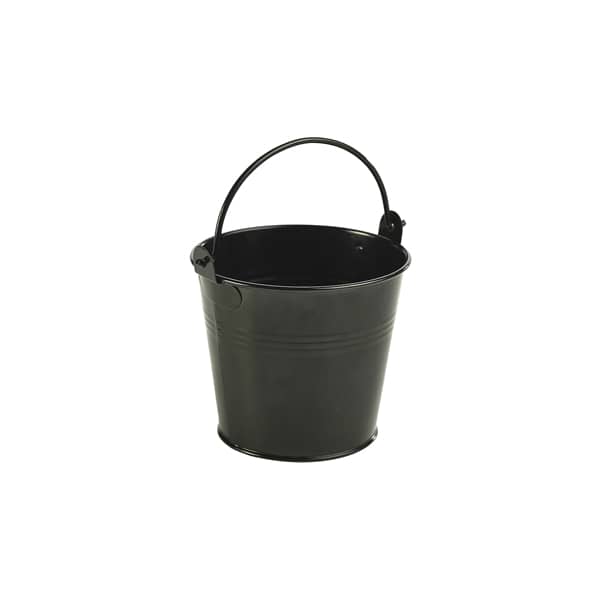 Serviereimer schwarz, verzinkter Stahl - 10cm/500ml (12 Stk.)