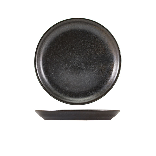Assiette coupe Terra Cinder Black – 19 cm (6 pcs)