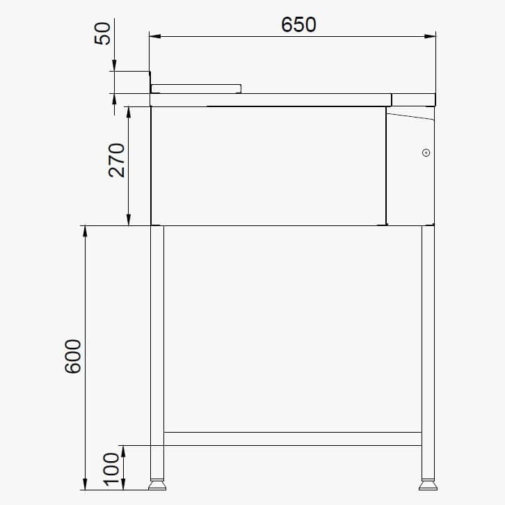 Meuble de bar compact avec évier, en acier inoxydable - 100 x 65 x 90 cm