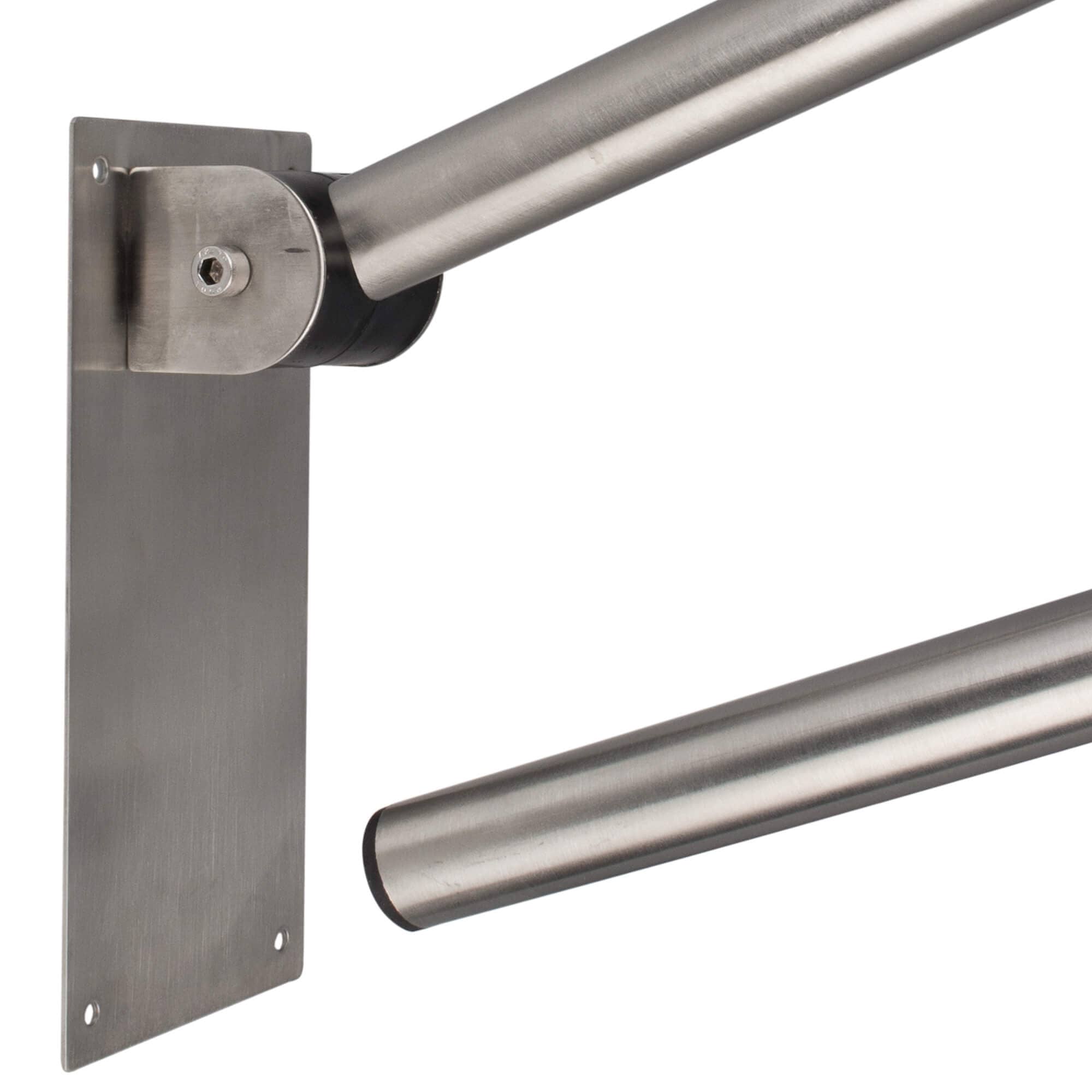 Barandilla plegable, acero inoxidable, curvada - 73 cm