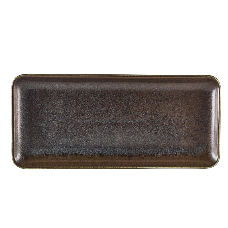 Placa rectangular estrecha Terra Cinder Black - 31 x 14 cm (6 uds)
