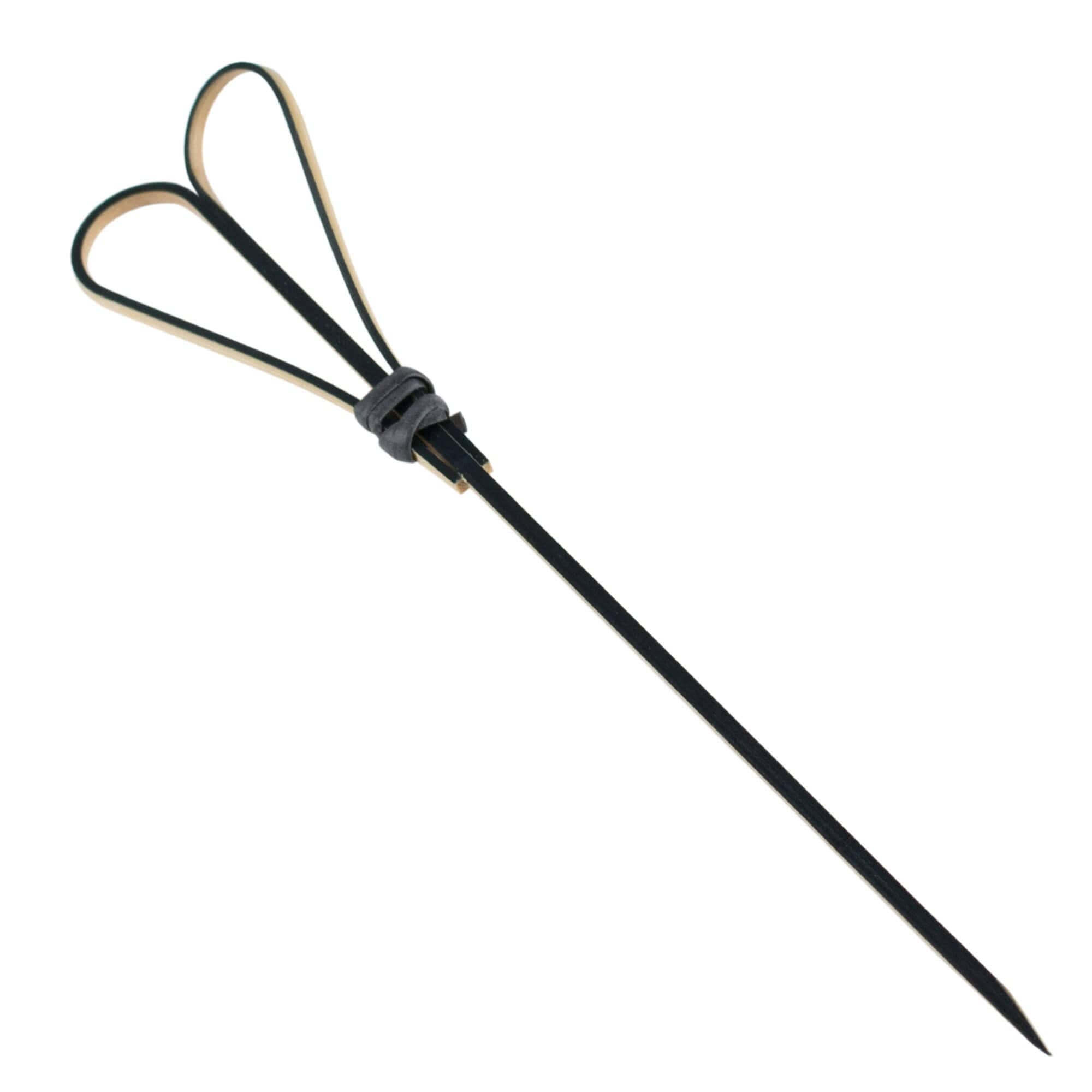 Bamboo skewers heart-shaped, beige-black - 15cm (100 pcs.)