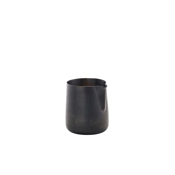 Lechera / jarrita para nata, acero inoxidable vintage, negro - 150 ml (12 uds)
