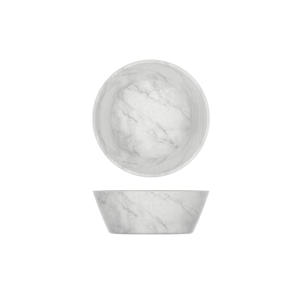 Bol en mélamine, aspect marbre blanc - 20,5 x 7,5 cm (6 pcs)