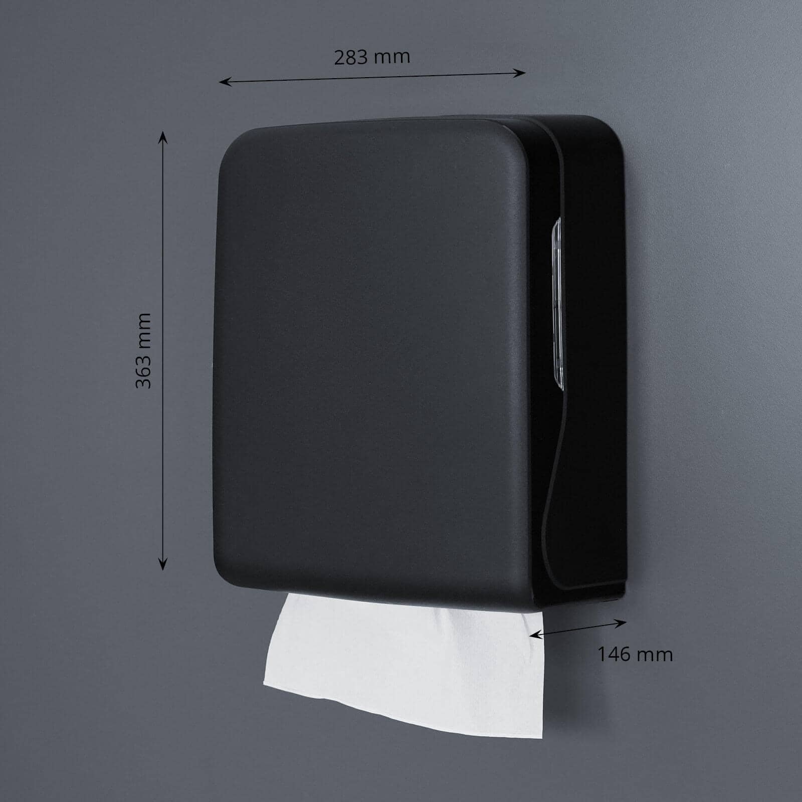 Handtuchspender Maxi für V-Falz Papier - schwarz matt
