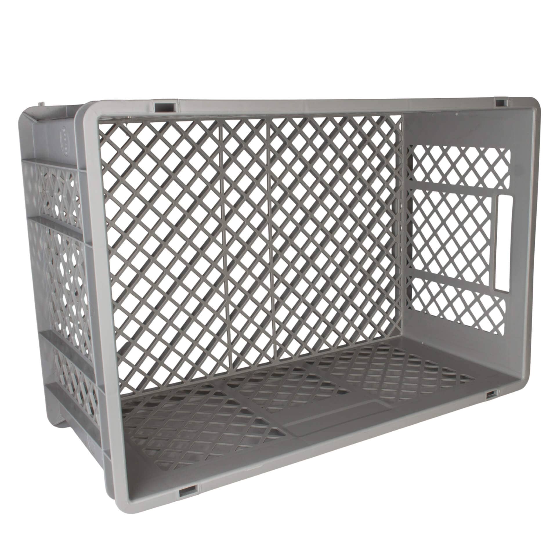 Caisse de transport pour verres, gris, perforé - 60 x 40 x 26 cm
