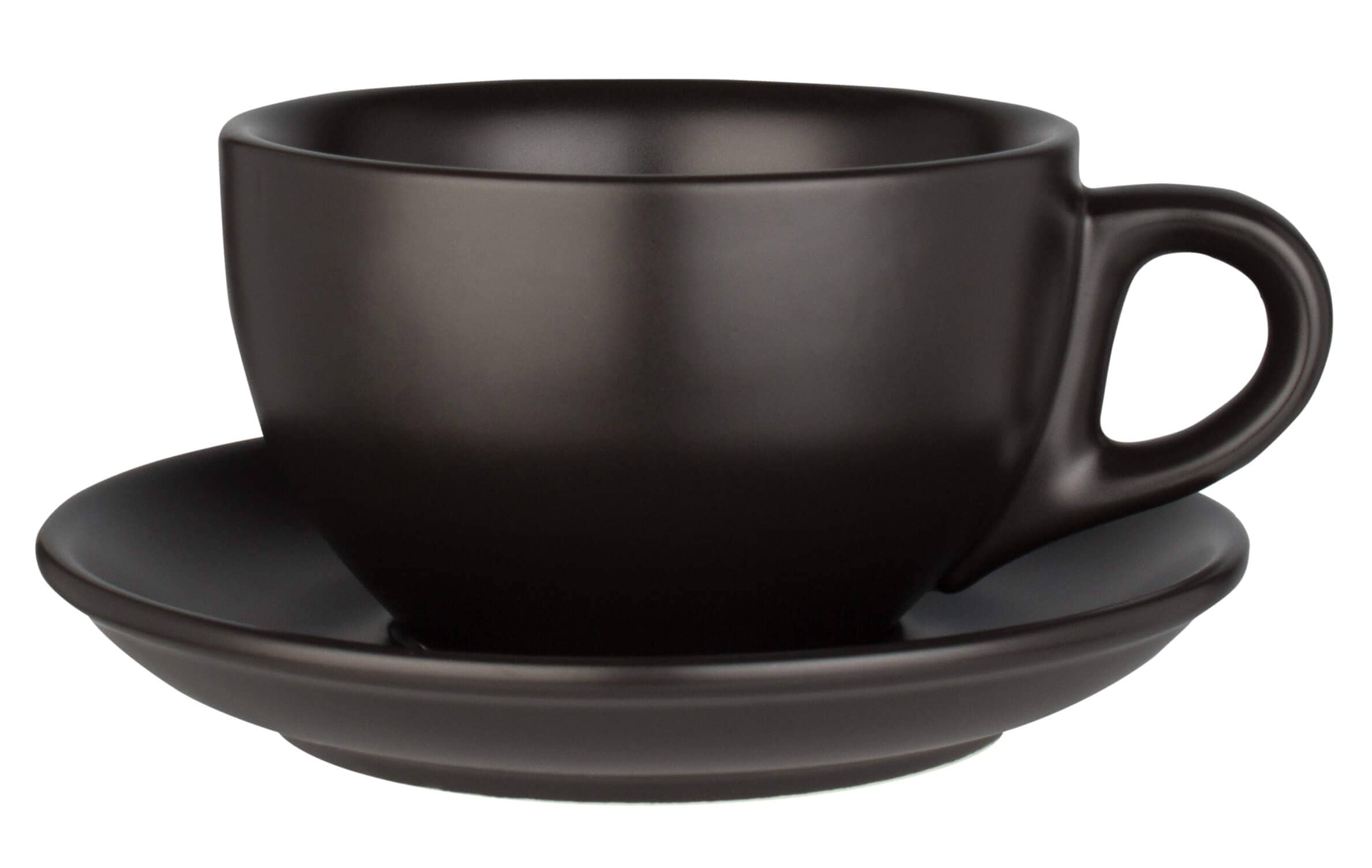 Taza de café y platillo Barista, porcelana negra - 260 ml (12 uds.)