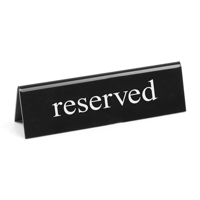 Tischaufsteller Kunststoff schwarz-weiß - reserved