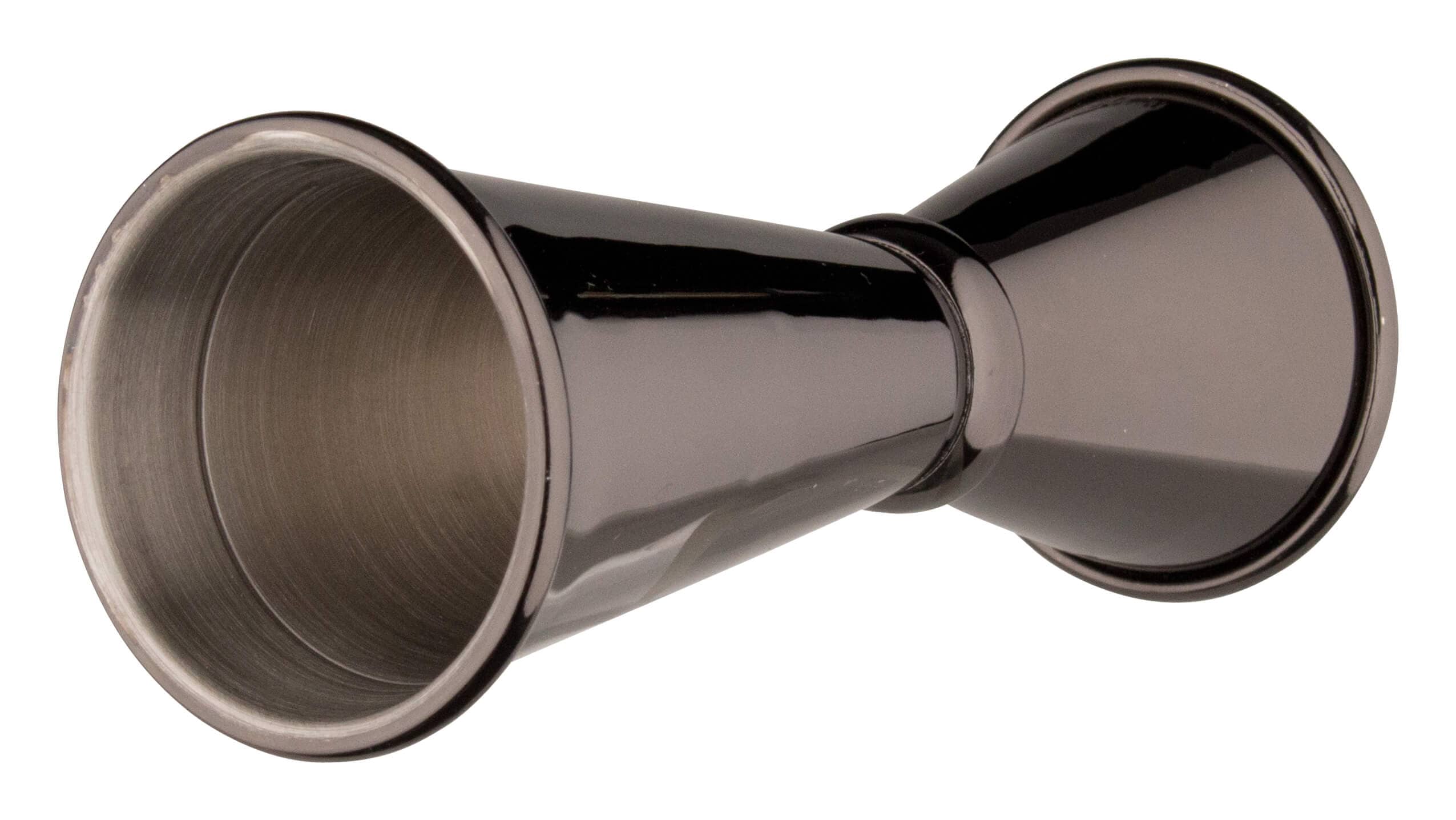 Doppelmessbecher, poliert - gunmetal black (25/50ml)