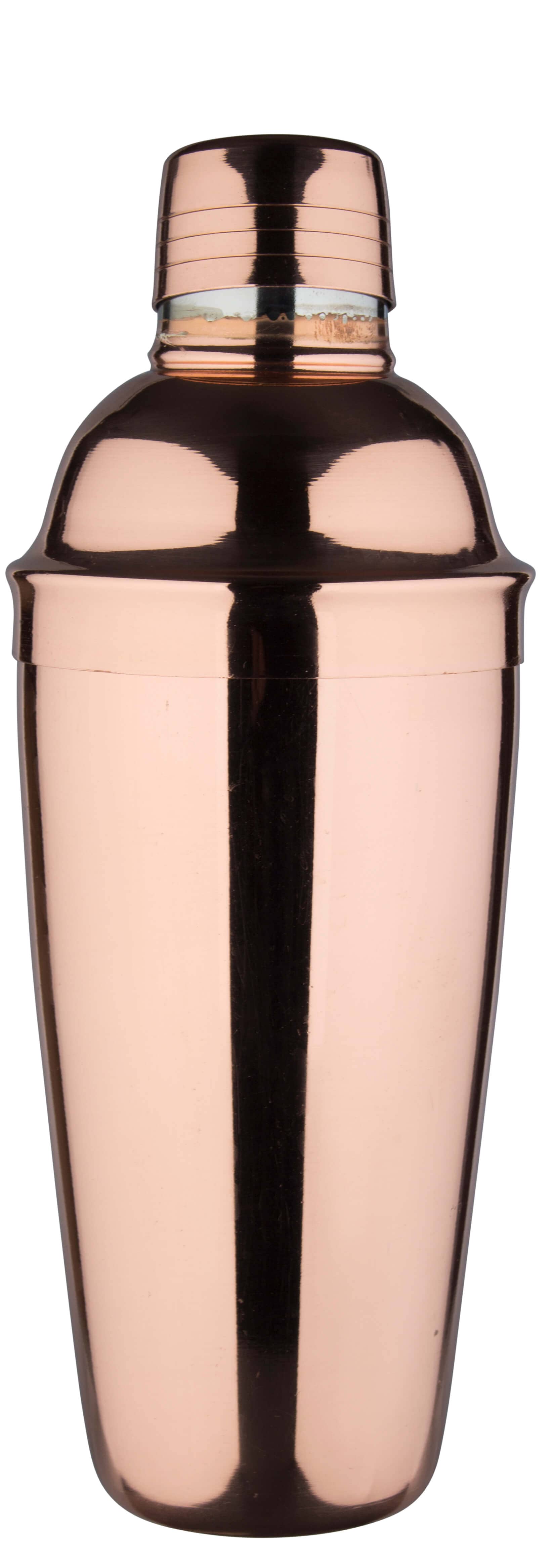 Cocktail shaker, stainless steel, copper-colored, three-piece, 700 ml - B-stock
