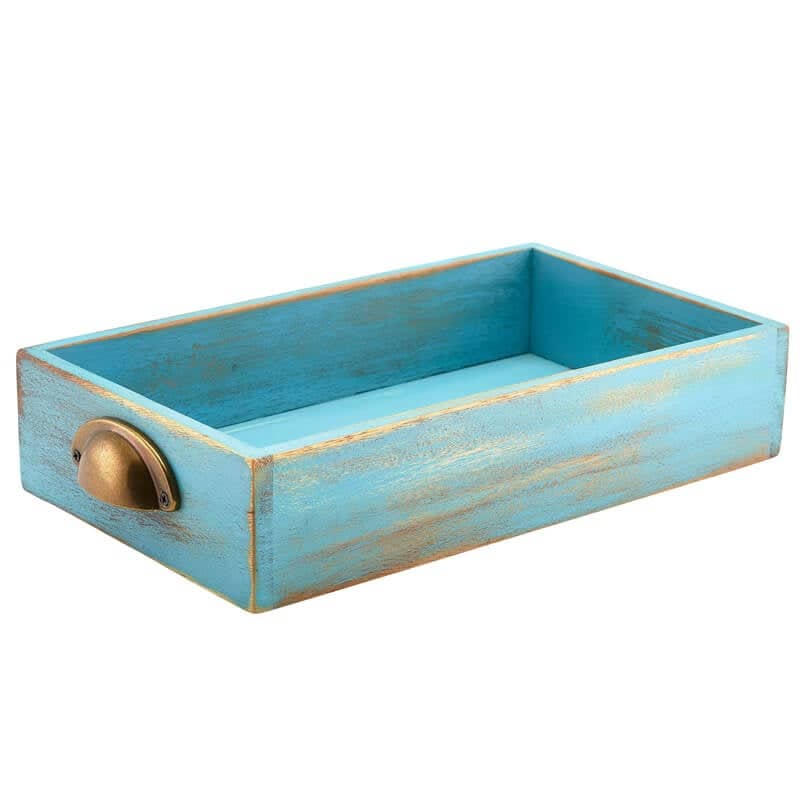 Display drawer, acacia wood, 32,5x18,7x7 cm (GN 1/3) - blue