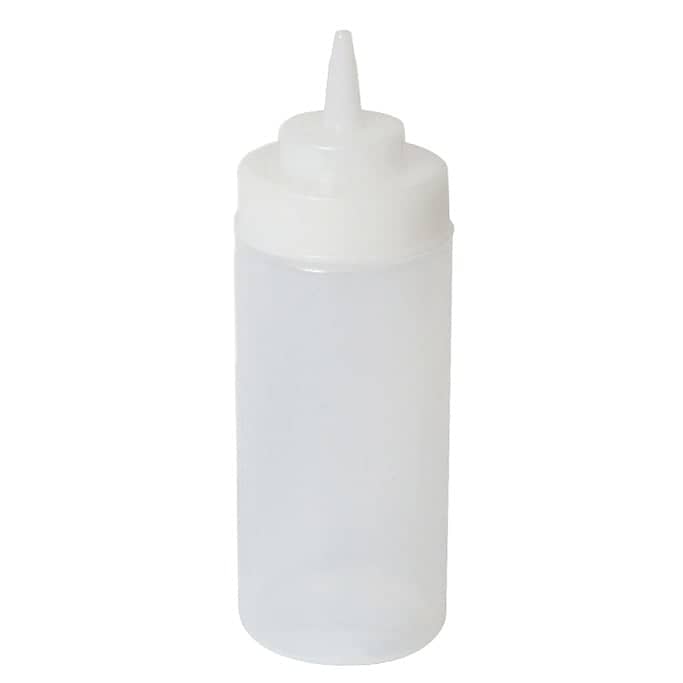 Botella exprimible de cuello ancho, polietileno transparente - 470 ml (6 uds)