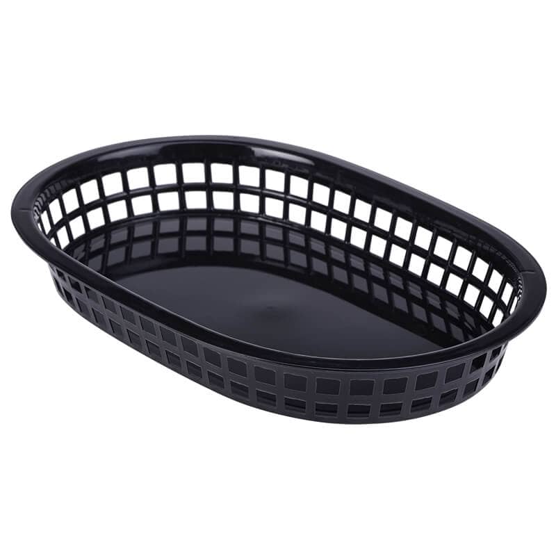 Fast food basket, PP, 27,5x17,5cm - black (6 pcs.)
