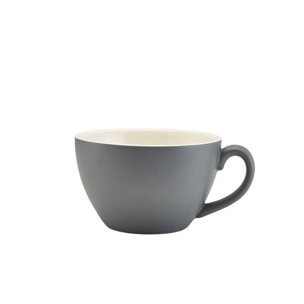 Taza de café con leche de porcelana gris mate – 340 ml (6 uds)