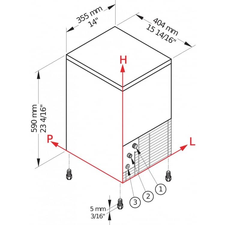 Fabricador de cupitos de hielo Brema serie CB 184A HC INOX - Cono de hielo (21 kg)