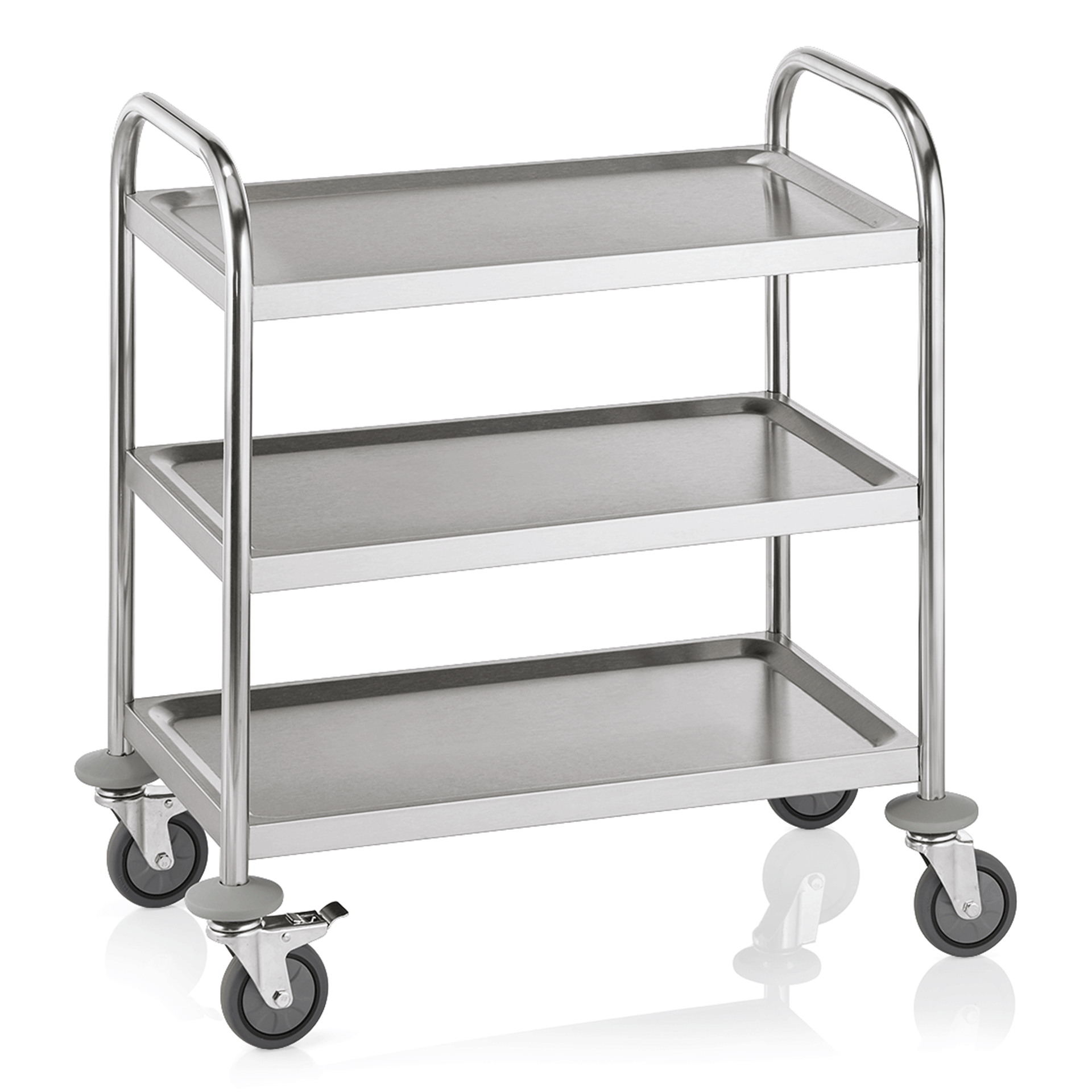 Serving trolley with 3 shelves - stainless steel (70,5x41x84cm)