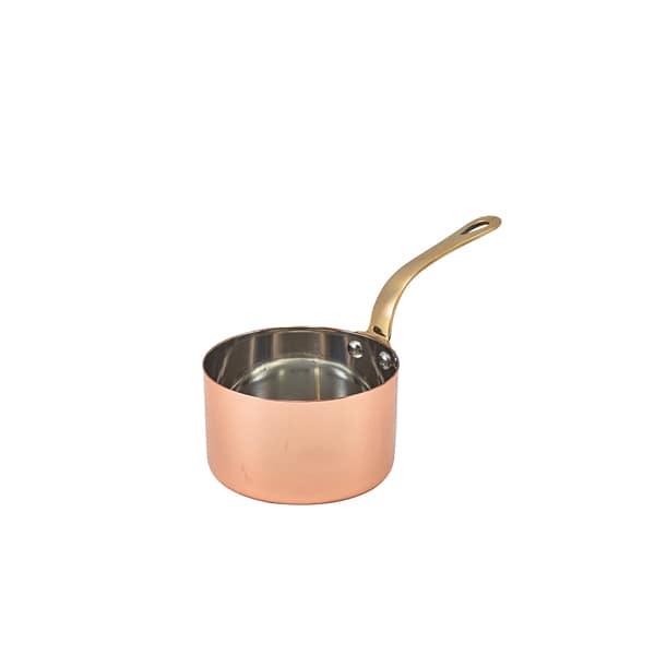 Mini cacerola para salsas, acero inoxidable color cobre - 9 x 5,25 cm (6 uds)