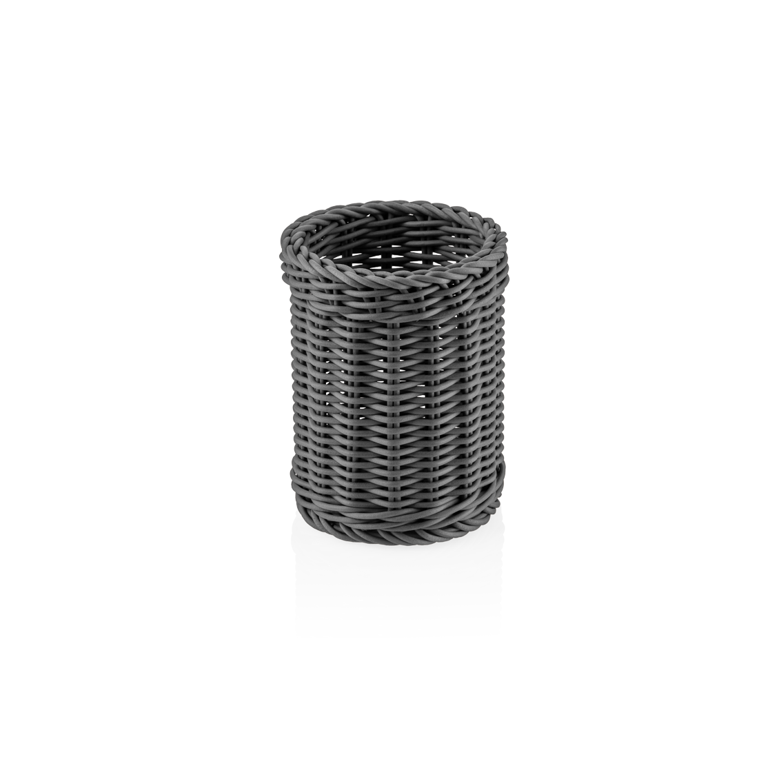 Cutlery basket, cylindrical, gray polypropylene - 12x15cm