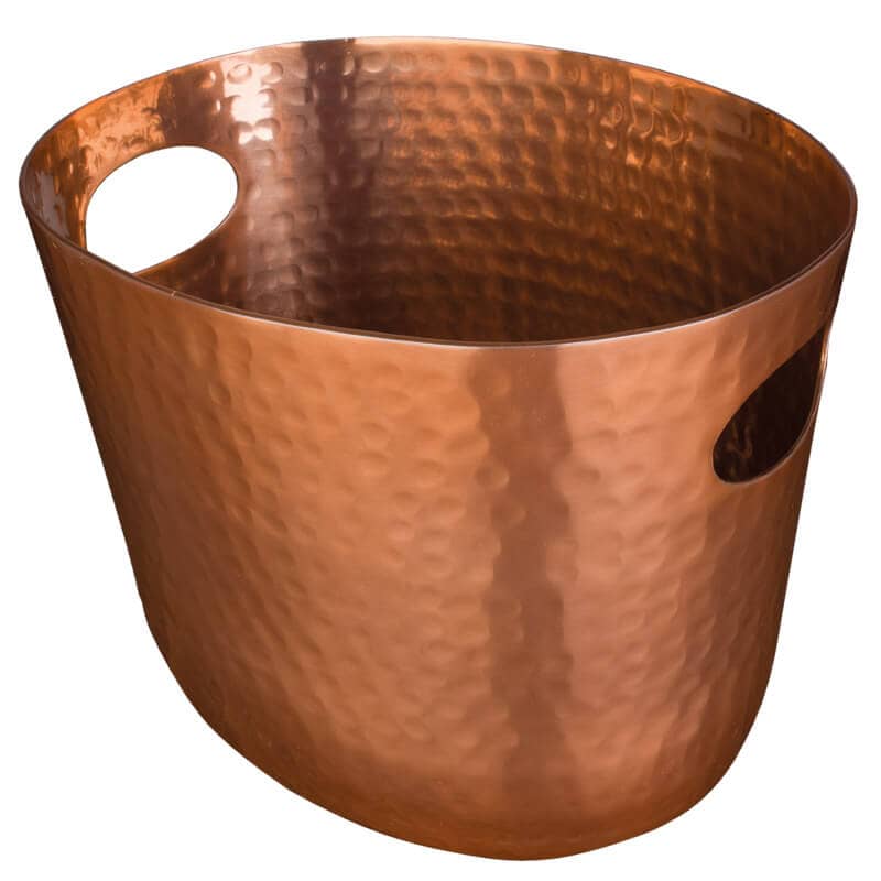 Bottle cooler / wine cooler, aluminum copper-colored hammered - 25.5x19cm