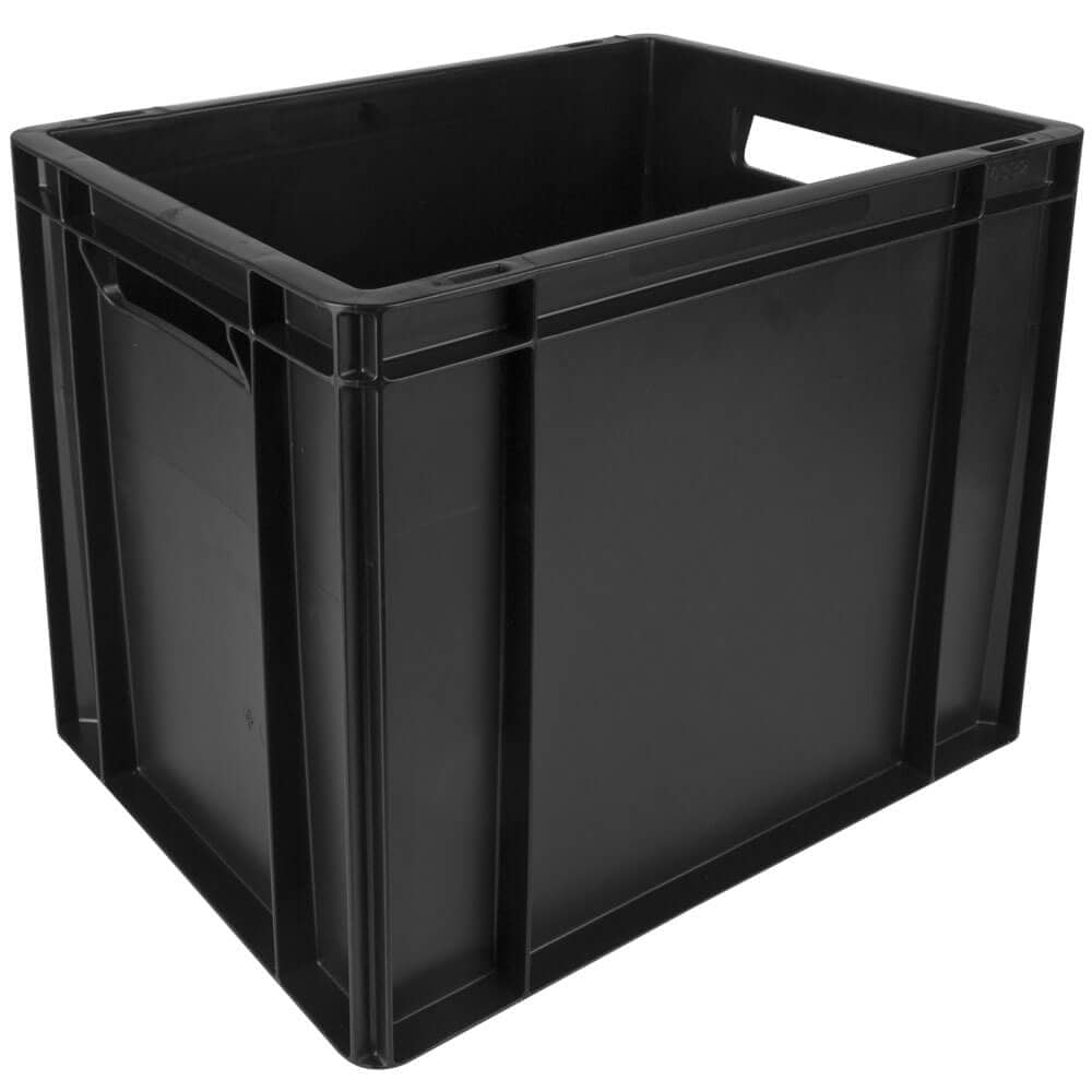 Caja de transporte Euronorm negra - 40 x 30 x 32,5 cm