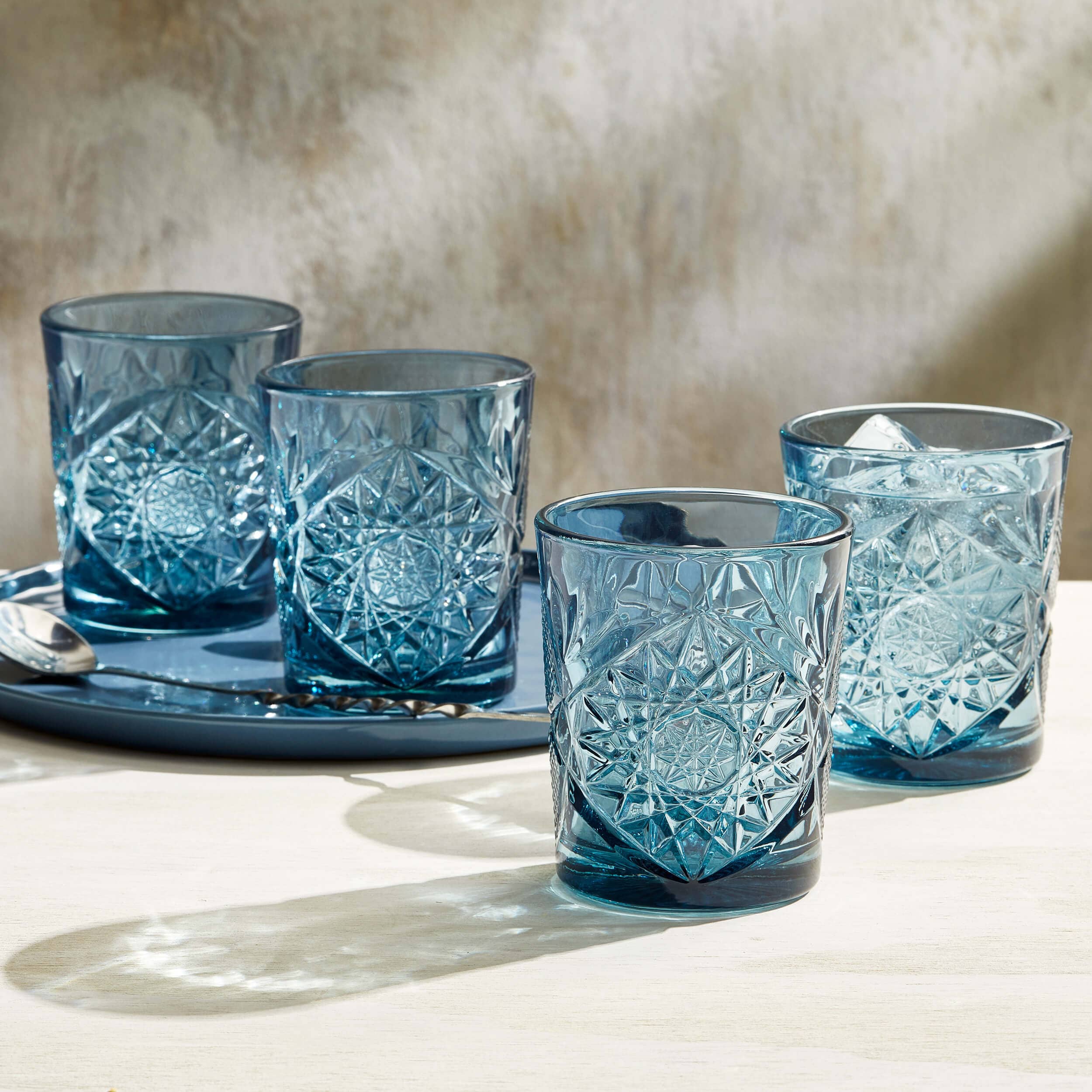 Verre D.O.F. Hobstar bleu, Libbey - 355ml (12 pcs.)