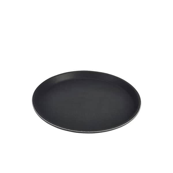 Rutschfestes Tablett, rund, PP schwarz - 40,6cm