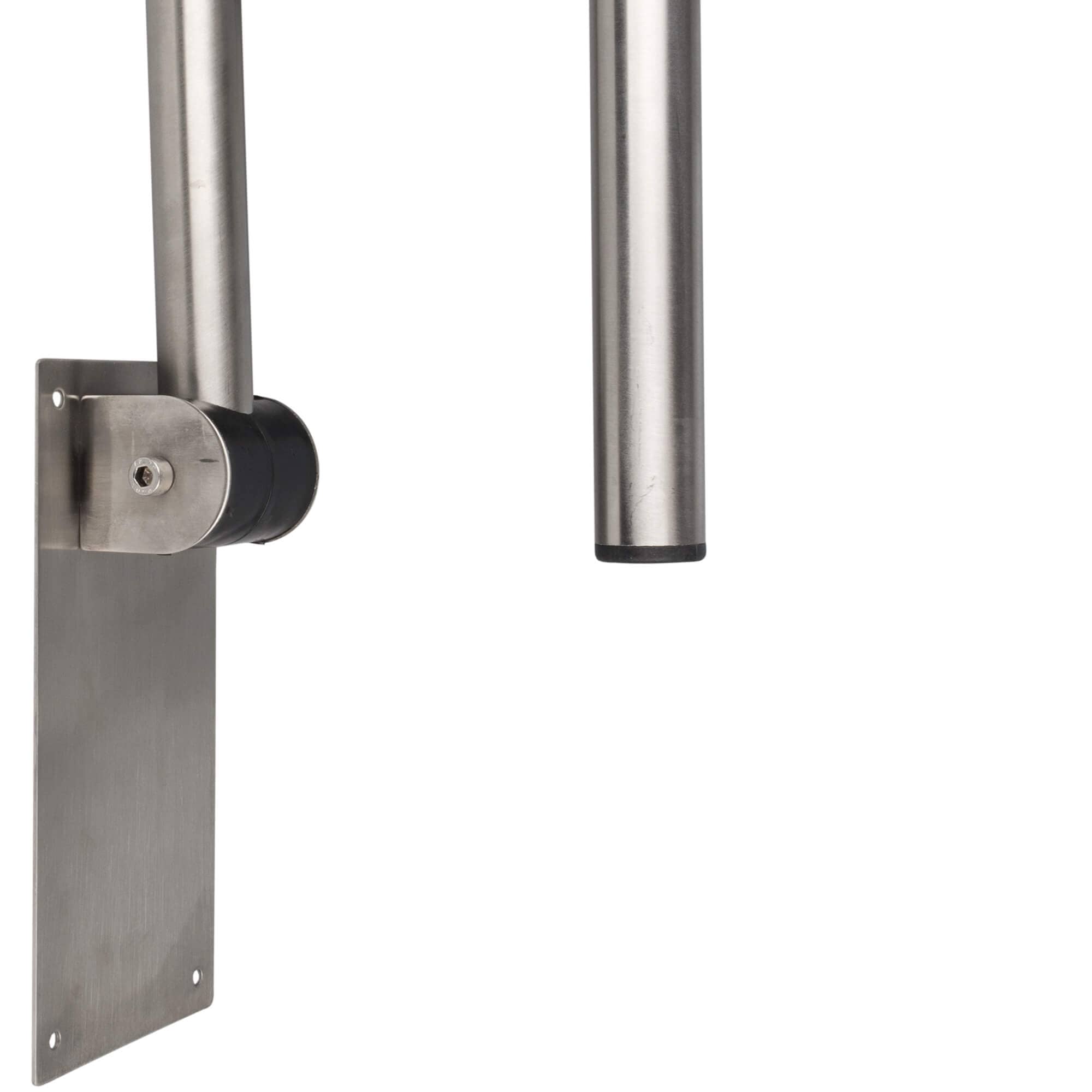 Barandilla plegable, acero inoxidable, curvada - 73 cm