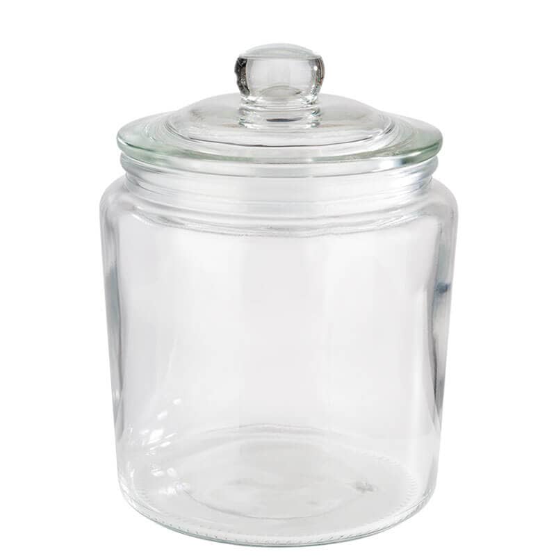 Tarro de cristal Classic con tapa de cristal y junta - 0,9 l