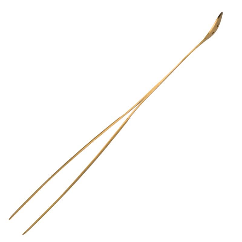 Pinzette mit Löffel, Edelstahl goldfarben, Ginza - 27cm