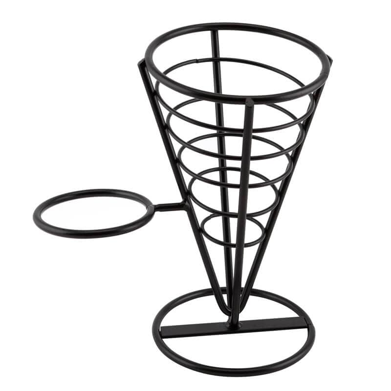 Spirale à snacks avec support pour sauce, noir - 21,5 cm