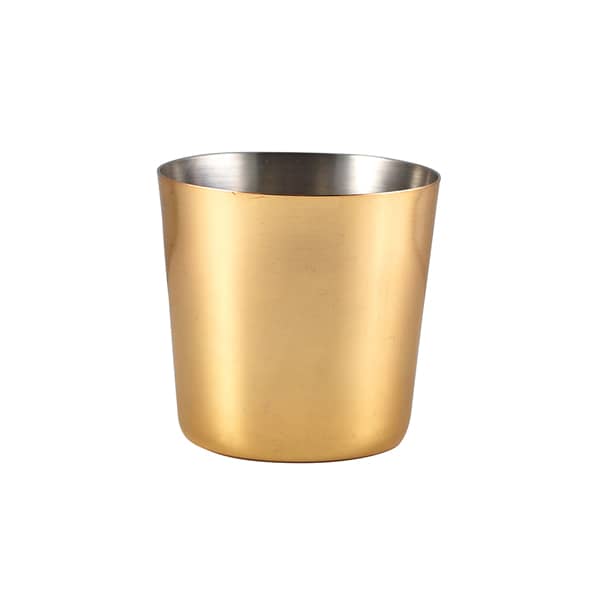 Vasos de acero inoxidable / vasos para aperitivos dorados - 8,5 x 8,5 cm/420 ml (12 uds)