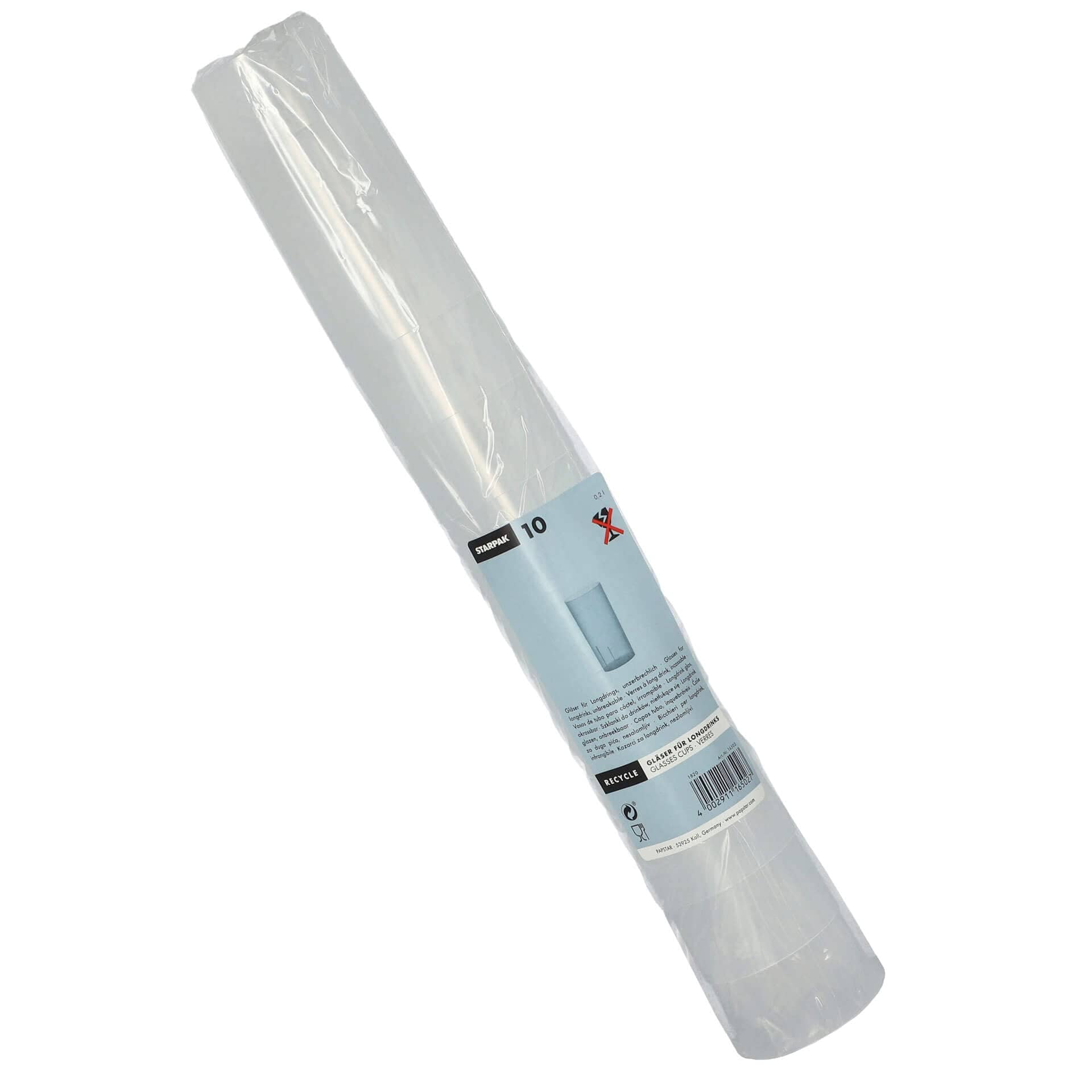 Reusable plastic long drink glass, polypropylene - 0.2 L (10 pcs.)