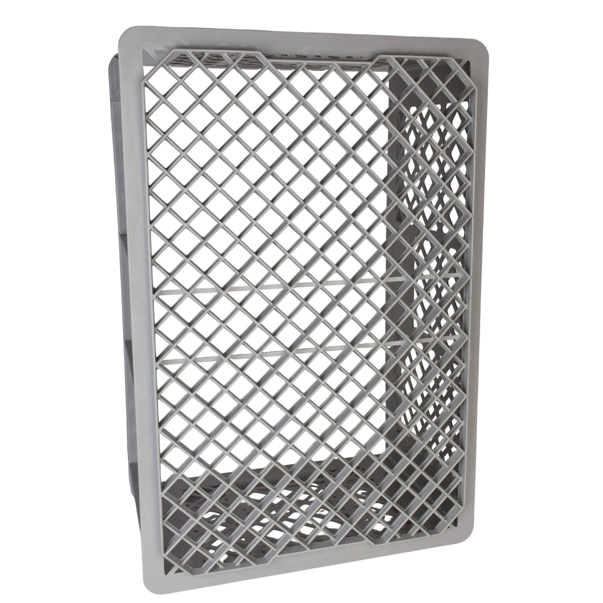 Caisse de transport pour verres, gris, perforé - 60 x 40 x 26 cm