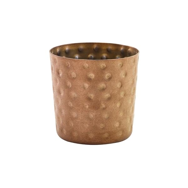 Edelstahlbecher / Snackbecher gehämmert vintage kupferfarben - 8,5x8,5cm/400ml (12 Stk.)