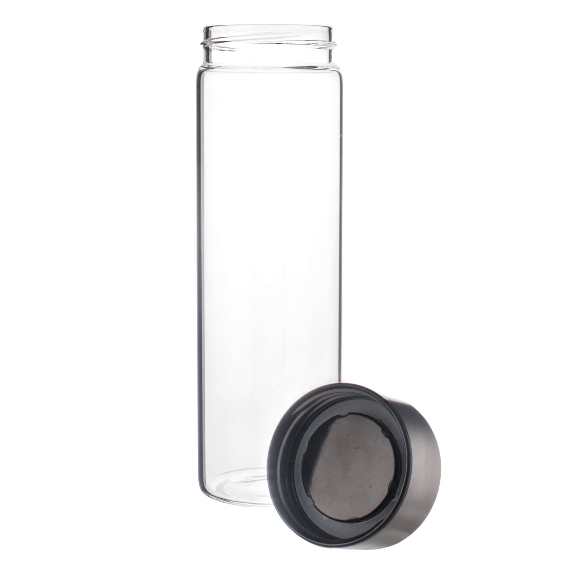 Glass bottle with stainless steel lid - 500 ml