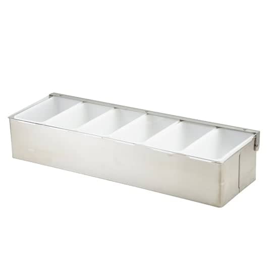 Condiment Holder, stainless steel - 6 part (44,3x14x9 cm)