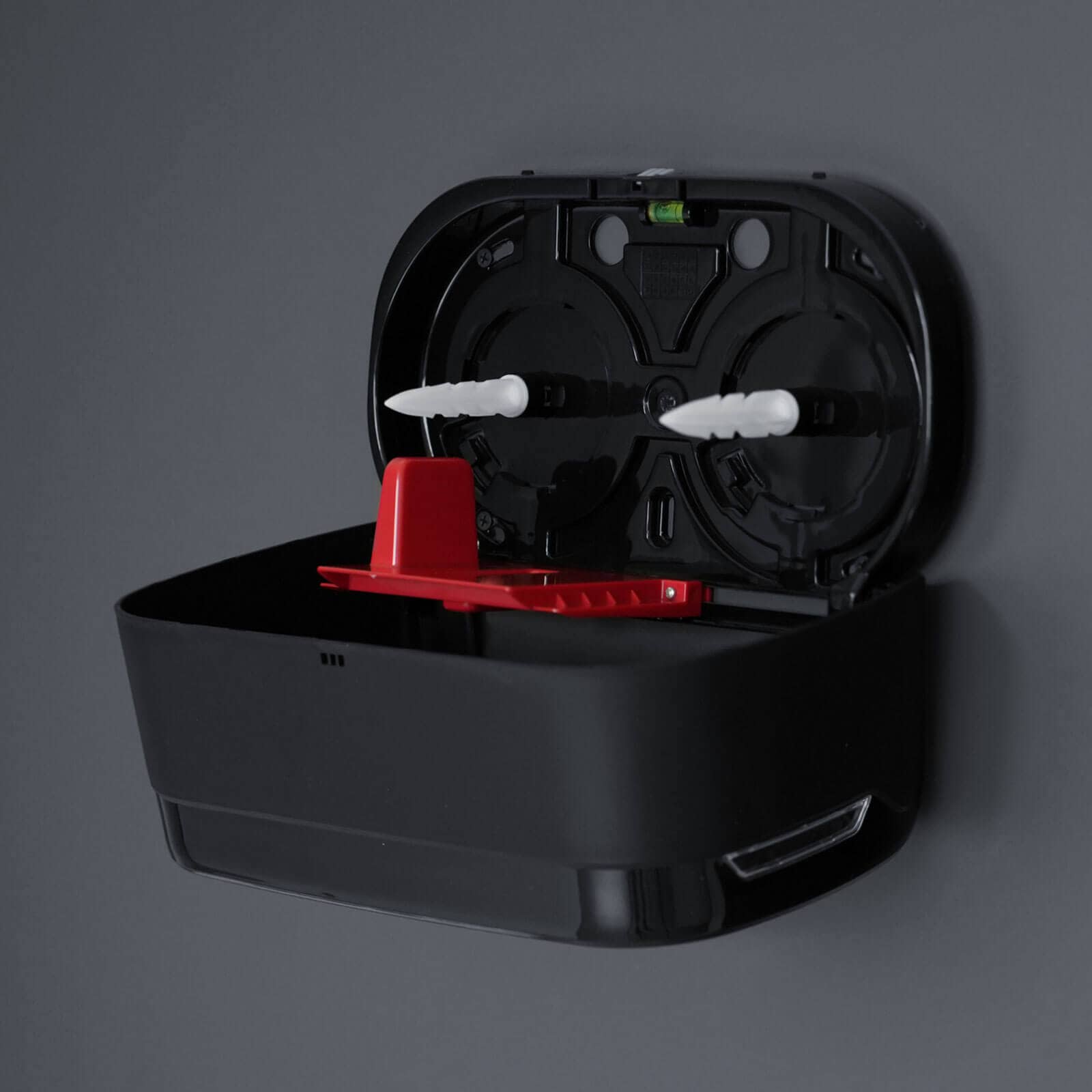 Distributeur de papier toilette pour 2 rouleaux sans mandrin - noir mat