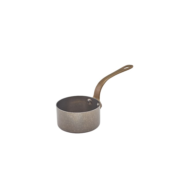 Mini-casserole à sauce, acier inoxydable vintage - 7 x 3,75 cm (6 pièces)