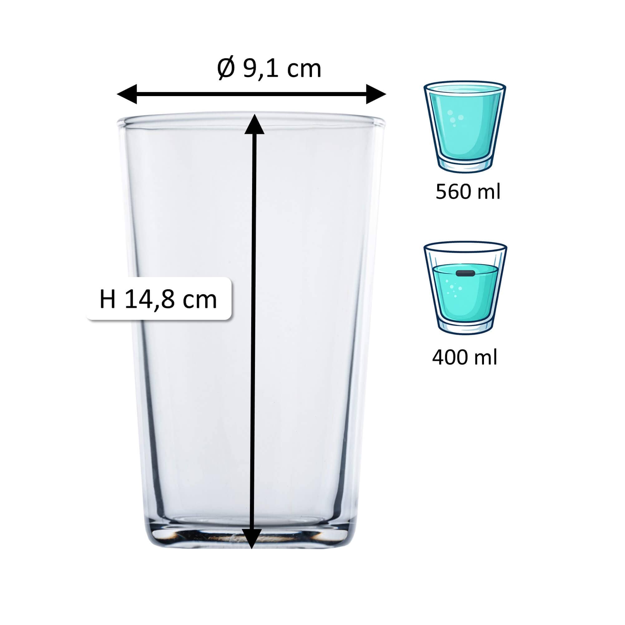 Long drink glass Chope Unie, Duralex - 560ml, 0,4l CM (24 pcs.)