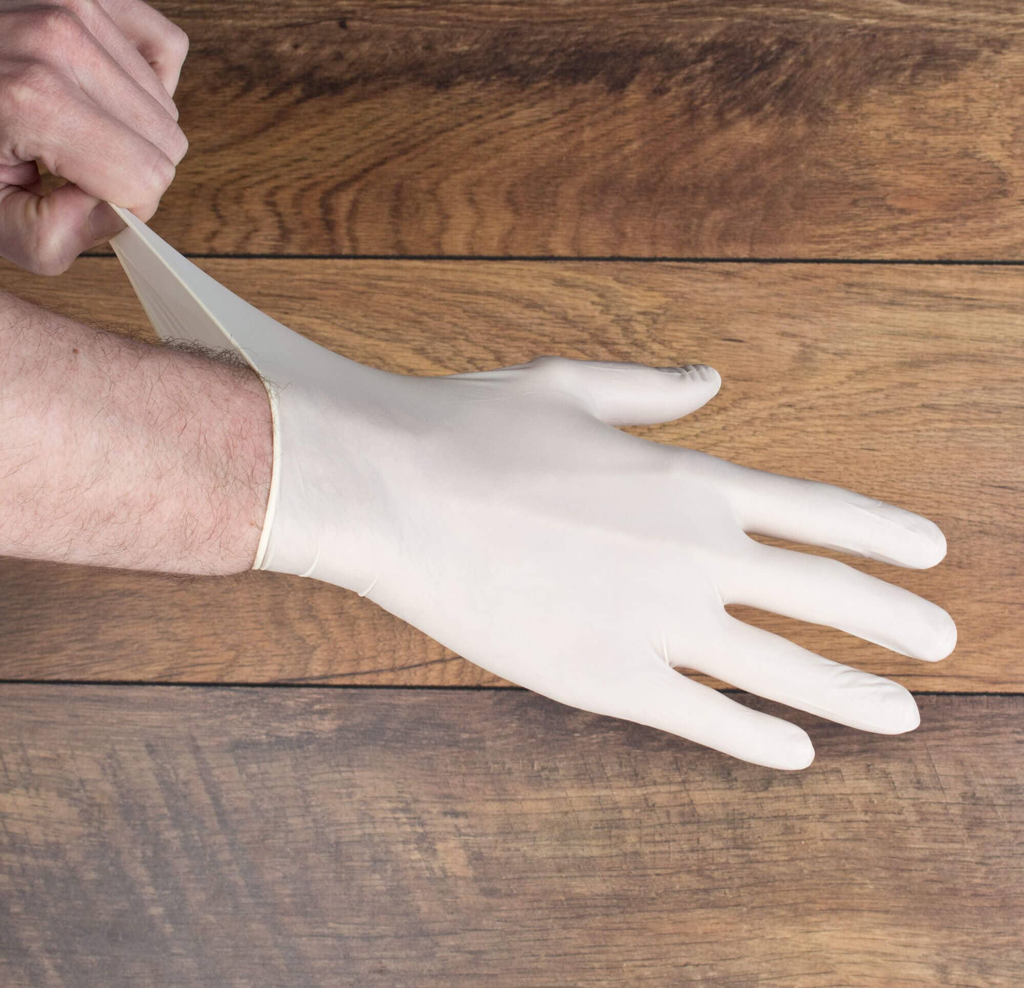 Gants en latex blancs, non poudrés - taille M (100 pcs)