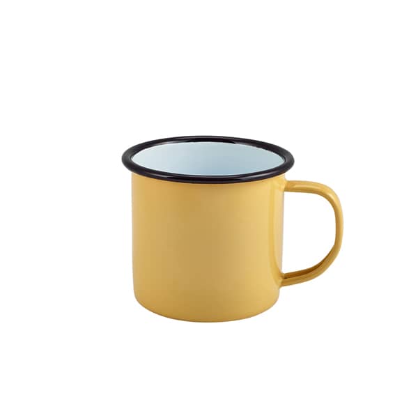 Emaille-Becher mit Henkel, gelb - 360ml