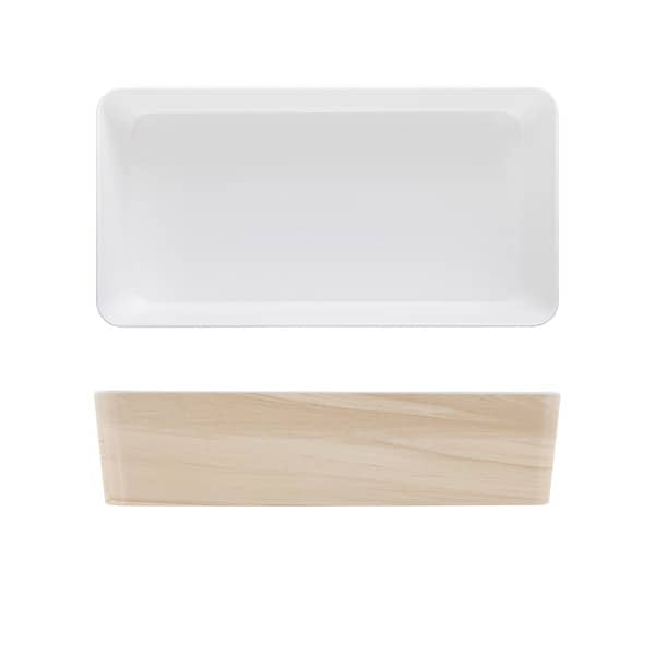 Barquette pour boîte à bento Tokyo, mélamine, 34,8 x 18 x 7,8 cm - aspect bois (3 pièces)