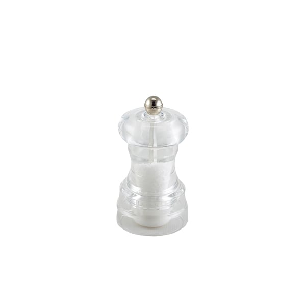 Salt/pepper mill, acrylic, transparent - 10cm