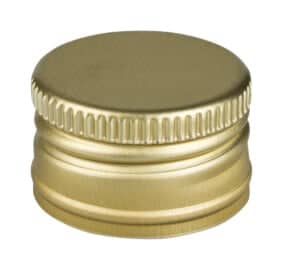 Tapa de 22 mm, color dorado, aluminio, para botellas de cuello recto.